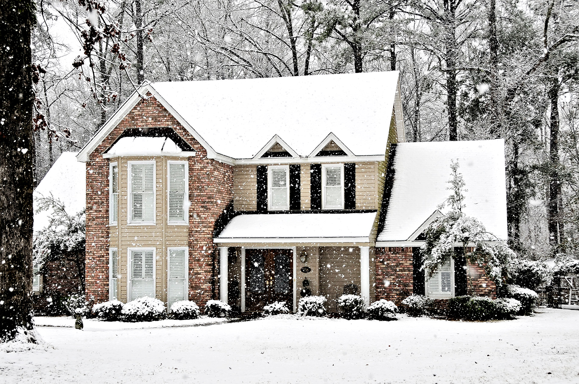 House With Snow On Roof